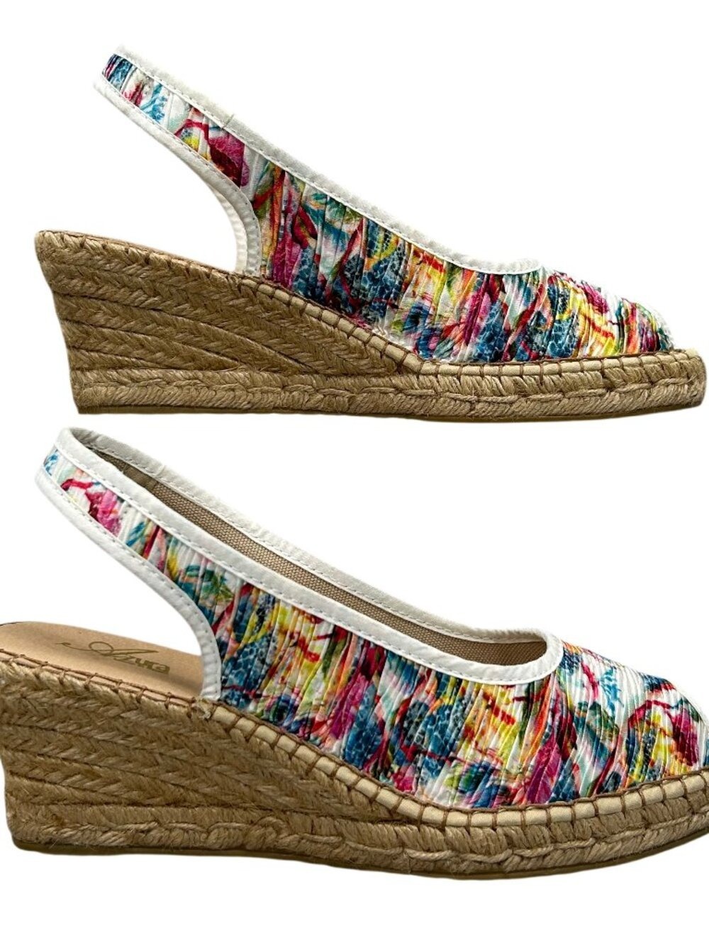 Azura by Spring Step Jeanette Floral Espadrille Wedge Sandals Size 41 - Picture 5 of 12